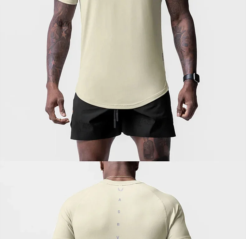 Men's Quick Dry Fitness T-Shirt Gym Running Sportswear Summer Breathable Workout Tee Bodybuilding Muscle Shirt Casual Activewear