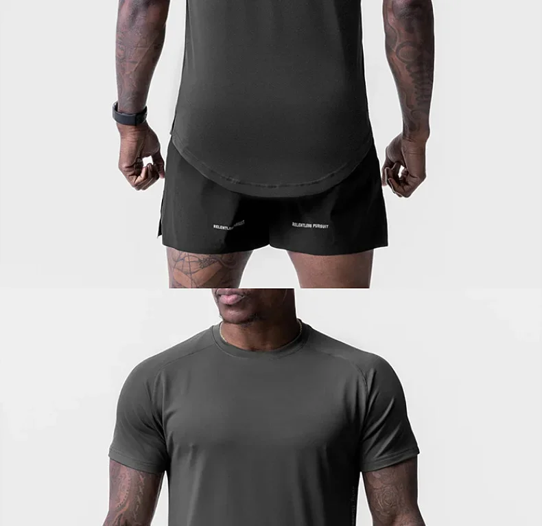 Men's Quick Dry Fitness T-Shirt Gym Running Sportswear Summer Breathable Workout Tee Bodybuilding Muscle Shirt Casual Activewear