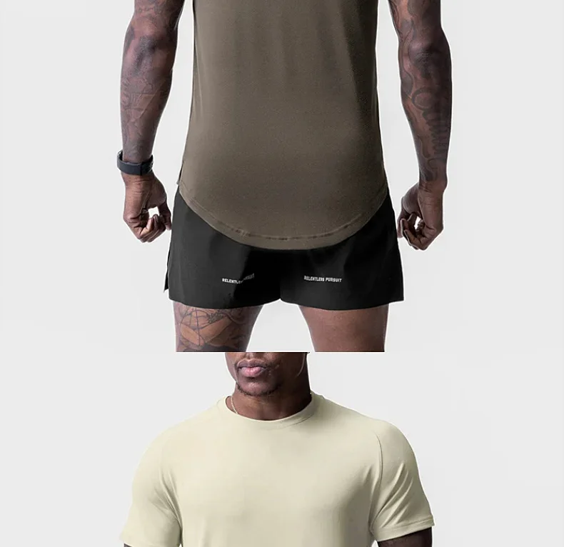 Men's Quick Dry Fitness T-Shirt Gym Running Sportswear Summer Breathable Workout Tee Bodybuilding Muscle Shirt Casual Activewear