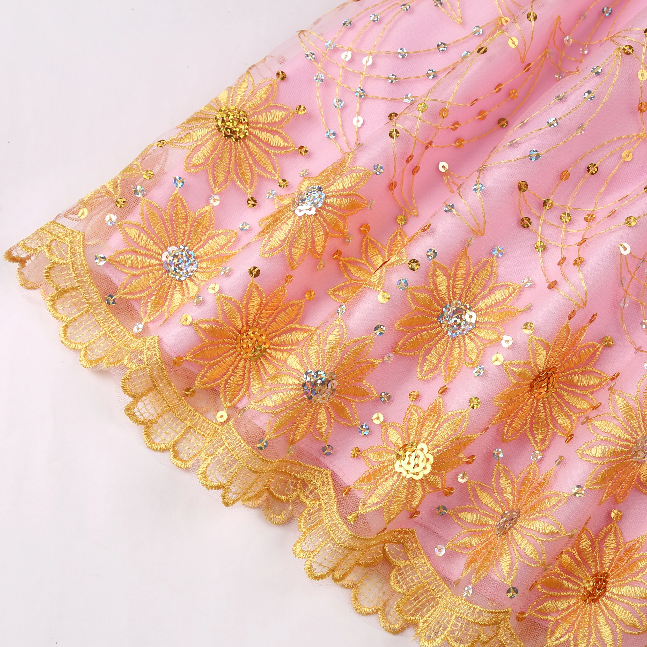 2025 Autumn and Winter New Children's Mesh Gold Sequins Embroidered Bow Tie Dress Princess Dress Skirt Wedding Birthday