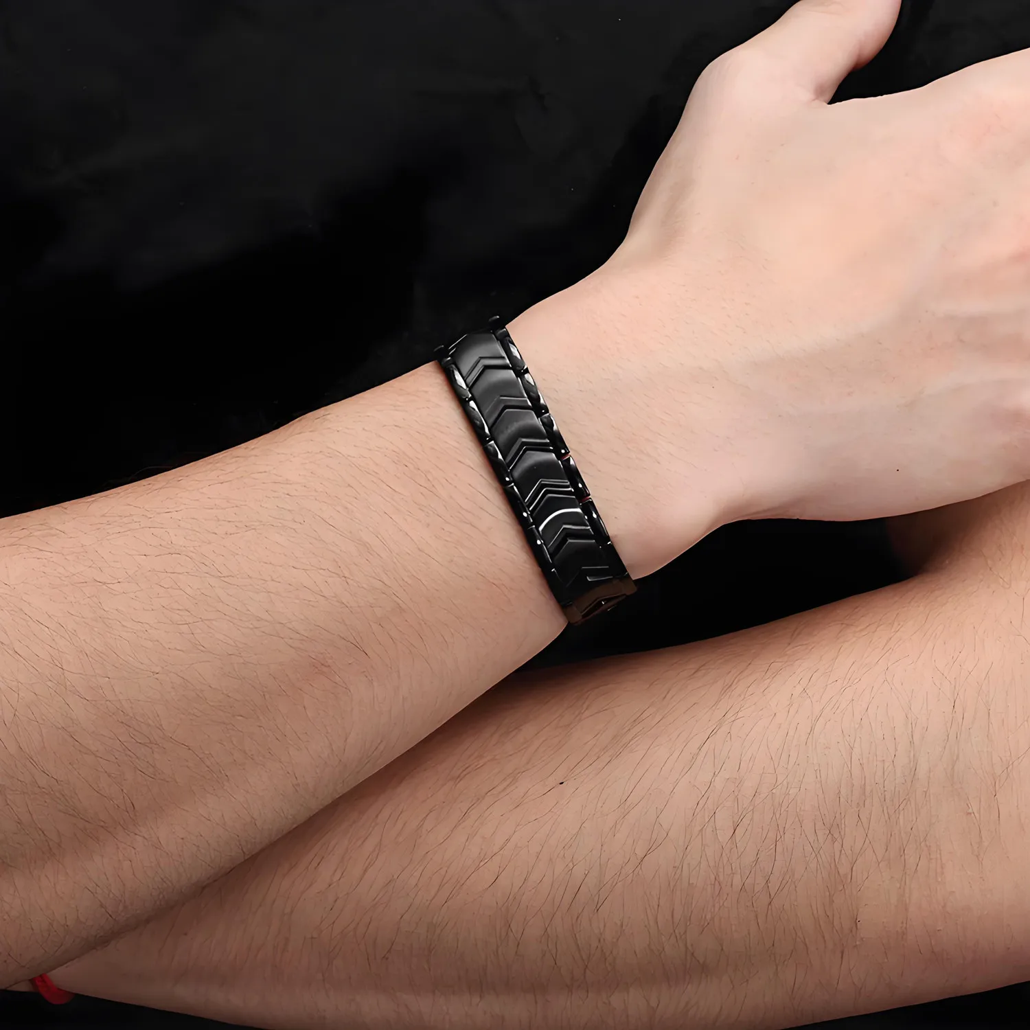 ARADOO Titanium Steel Magnetic Bracelet for Men Arrow Design Stainless Steel Minerals Wristband Jewelry Gifts