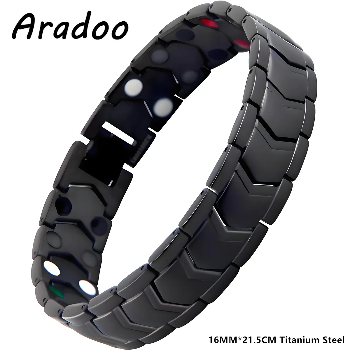 ARADOO Titanium Steel Magnetic Bracelet for Men Arrow Design Stainless Steel Minerals Wristband Jewelry Gifts