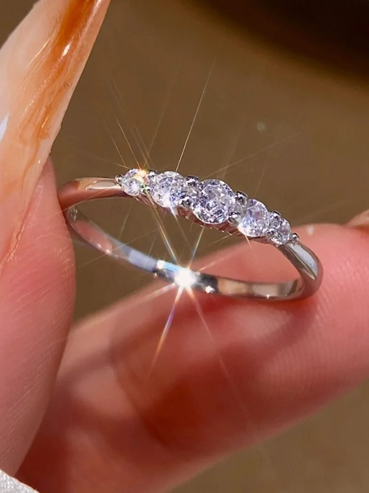 925 Sterling Silver Fashion Classic Gorgeous Shiny Zircon Ring For Women Engagement Wedding Luxury High Quality Fine Jewelry