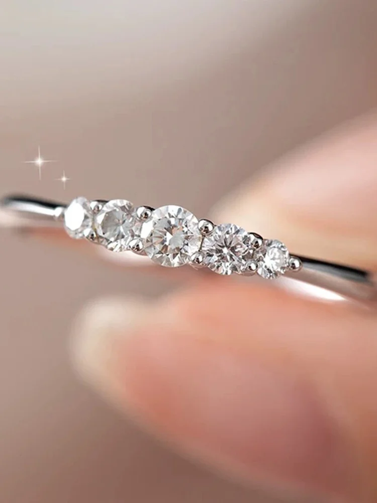 925 Sterling Silver Fashion Classic Gorgeous Shiny Zircon Ring For Women Engagement Wedding Luxury High Quality Fine Jewelry