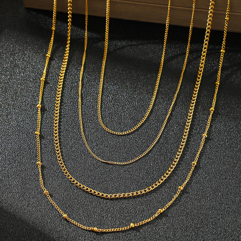 DOTIFI Stainless Steel Necklace Simple Fashion Four Layers Can Be Stacked Wear Collarbone Chain Commuter Personalized Jewelry