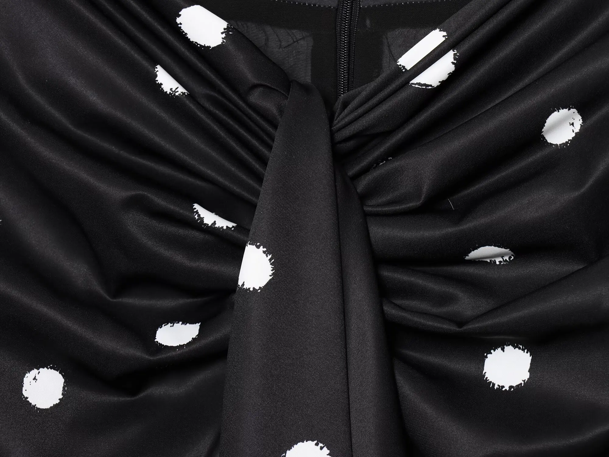 TFAFXY 2025 Polka Dot Skirt Women Wrap Ruched Midi Skirt Woman New Fashion Elegant Long Skirts For Women Party Skirts
