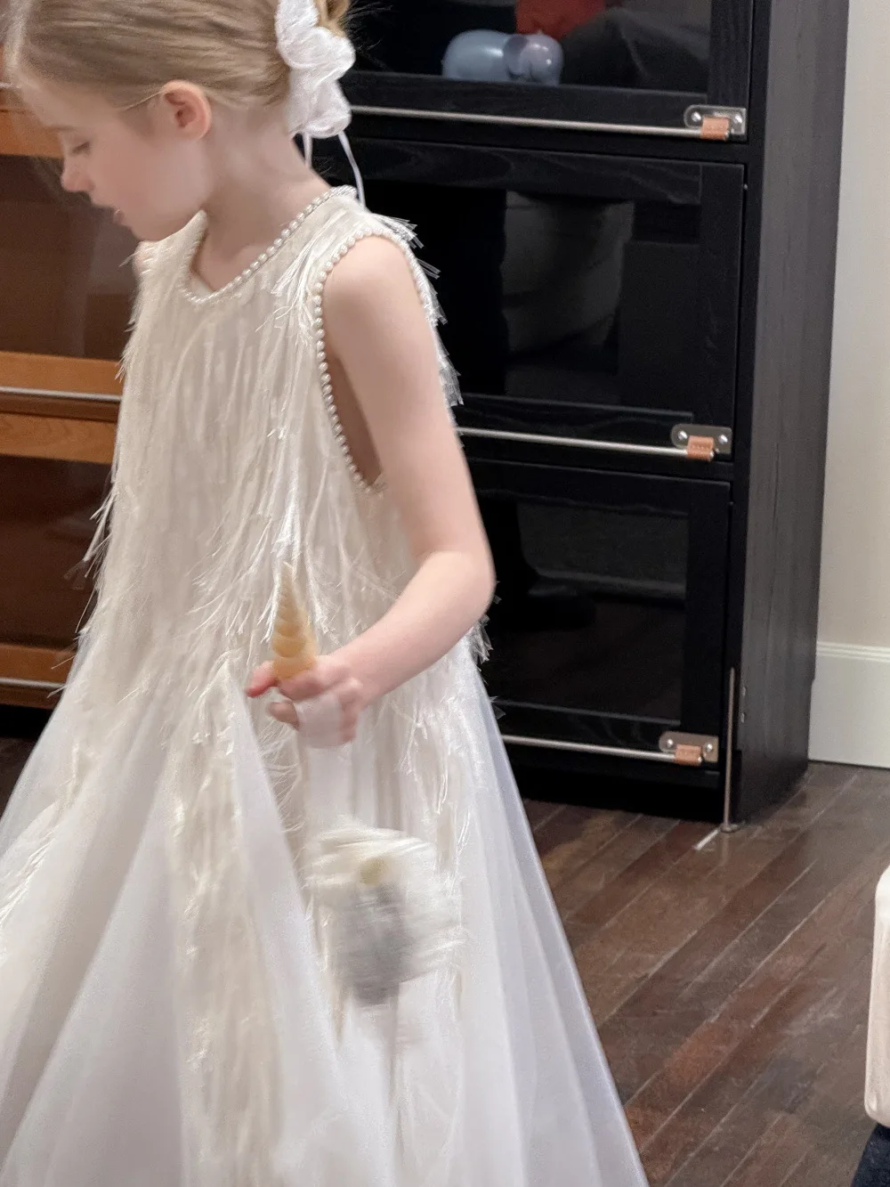 Children Clothing Korean 2026 Girls Summer New Tassel Pearl Vest Dress Little Girl Princess Mesh Dress Trend
