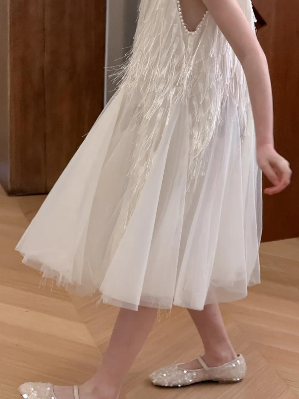 Children Clothing Korean 2026 Girls Summer New Tassel Pearl Vest Dress Little Girl Princess Mesh Dress Trend