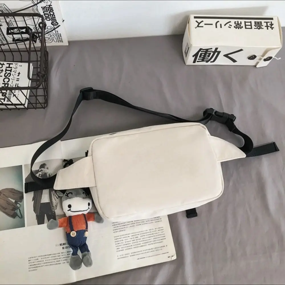 New Nylon Men Chest Bag Multifunctional Black White Crossbody Bag Large Capacity Sports Chest Bag Unisex