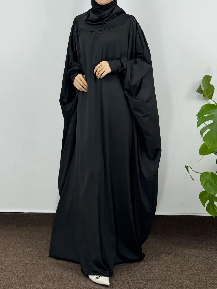 Islamic Abaya Modesty Ramadan Dress Muslim Abayas Hooded Long Sleeve One-piece Prayer Hijab Dress Women Jilbabs Turkish Kaftans