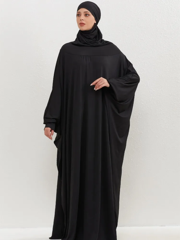 Islamic Abaya Modesty Ramadan Dress Muslim Abayas Hooded Long Sleeve One-piece Prayer Hijab Dress Women Jilbabs Turkish Kaftans