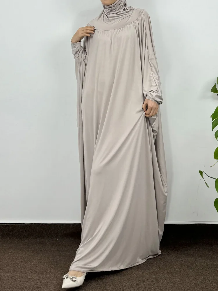 Islamic Abaya Modesty Ramadan Dress Muslim Abayas Hooded Long Sleeve One-piece Prayer Hijab Dress Women Jilbabs Turkish Kaftans