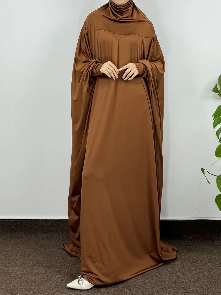 Islamic Abaya Modesty Ramadan Dress Muslim Abayas Hooded Long Sleeve One-piece Prayer Hijab Dress Women Jilbabs Turkish Kaftans