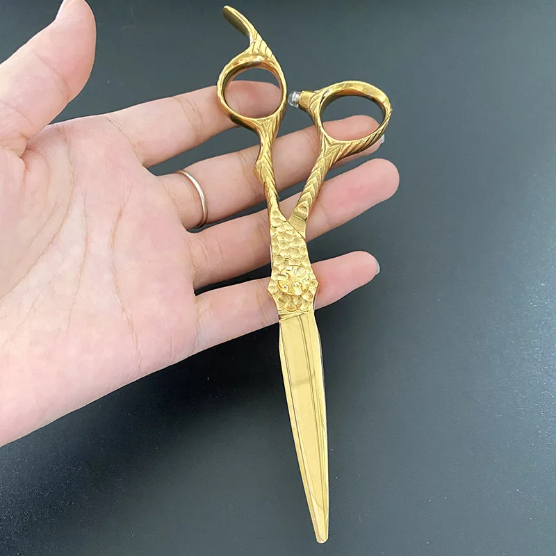 New Professional Japan 440C 6 '' Hair Cutting Scissors Flat Cutting Teeth Scissors Haircut Thinning Barber Haircutting Scissors