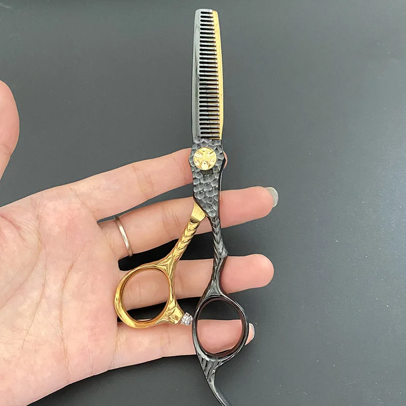 New Professional Japan 440C 6 '' Hair Cutting Scissors Flat Cutting Teeth Scissors Haircut Thinning Barber Haircutting Scissors