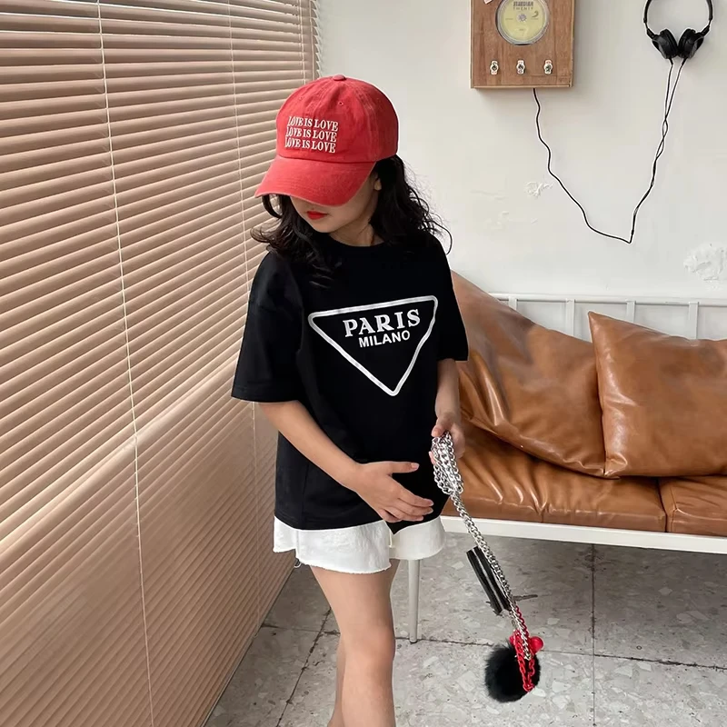 Baby Tee Shirt Summer Girls T Shirt Kids Tops Children Brand Clothes Fashion Casual Letter Print Cotton todder shirt tops tees