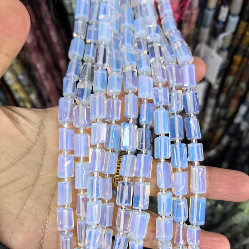 Natural Cylinder Stone Bead Colorful White Jaspers Quartzs Tube Charms Beads For Jewelry Making Diy Bracelets Necklace