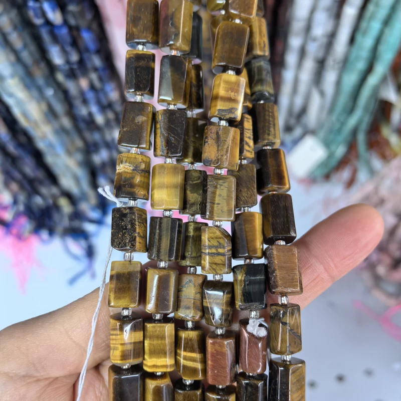 Natural Cylinder Stone Bead Colorful White Jaspers Quartzs Tube Charms Beads For Jewelry Making Diy Bracelets Necklace