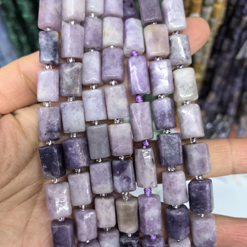 Natural Cylinder Stone Bead Colorful White Jaspers Quartzs Tube Charms Beads For Jewelry Making Diy Bracelets Necklace