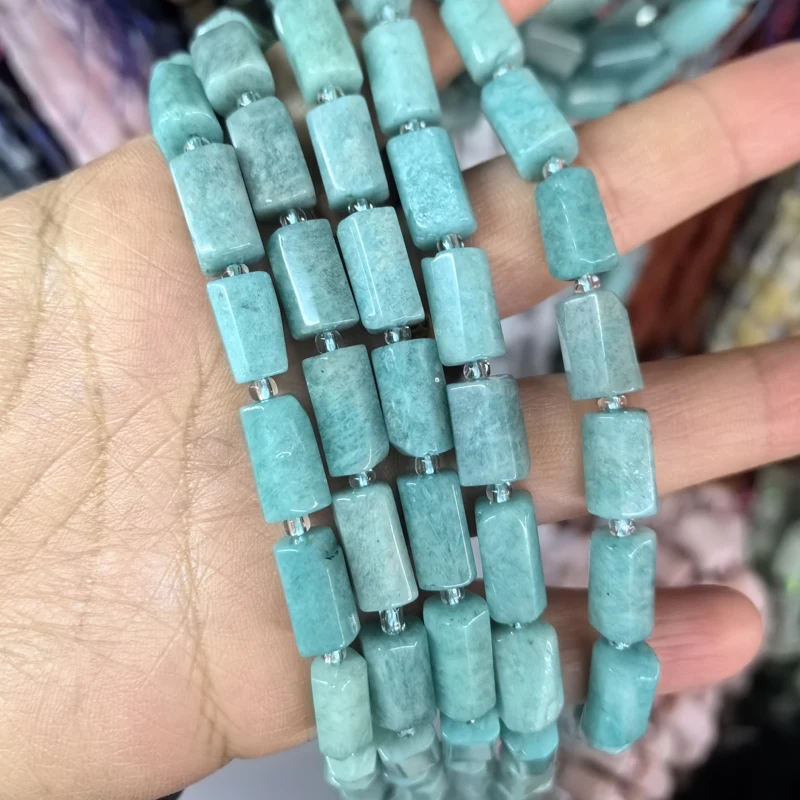 Natural Cylinder Stone Bead Colorful White Jaspers Quartzs Tube Charms Beads For Jewelry Making Diy Bracelets Necklace