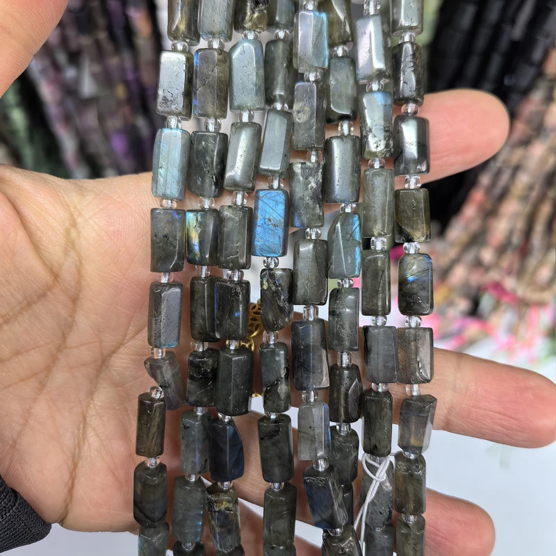 Natural Cylinder Stone Bead Colorful White Jaspers Quartzs Tube Charms Beads For Jewelry Making Diy Bracelets Necklace