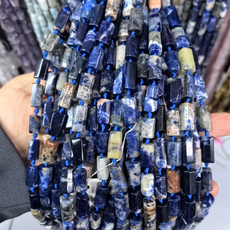 Natural Cylinder Stone Bead Colorful White Jaspers Quartzs Tube Charms Beads For Jewelry Making Diy Bracelets Necklace