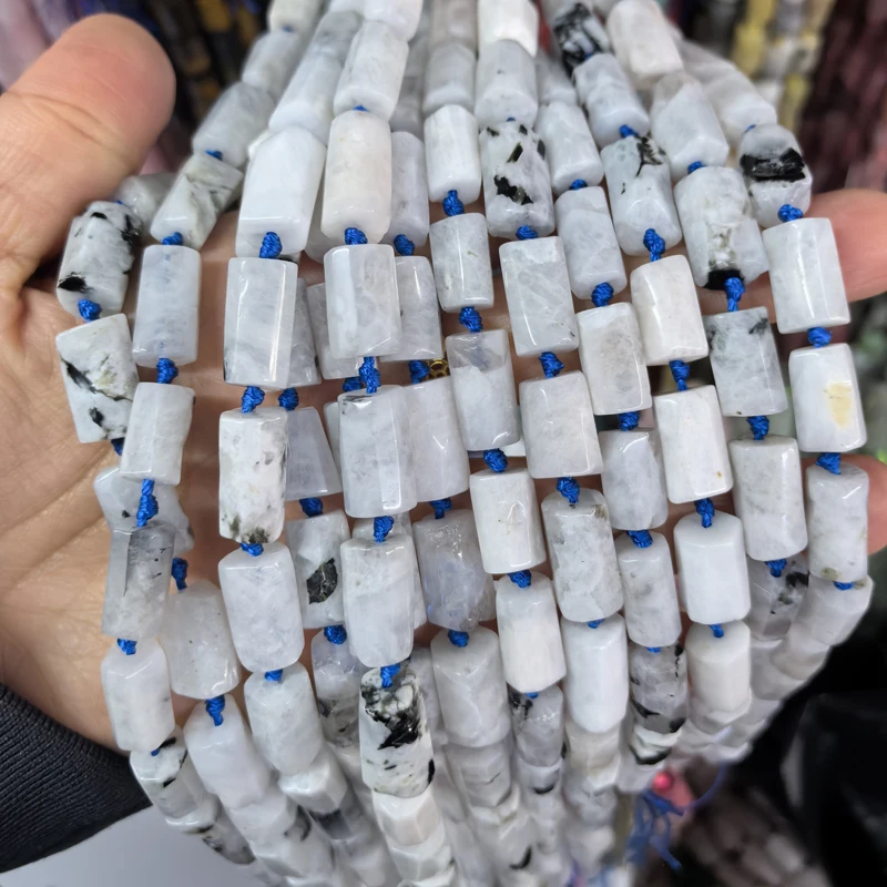 Natural Cylinder Stone Bead Colorful White Jaspers Quartzs Tube Charms Beads For Jewelry Making Diy Bracelets Necklace