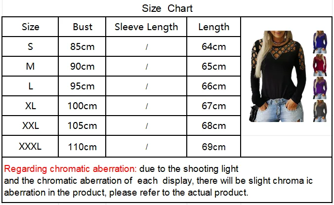 Big Size Women's Hollow Hot Drilling Long Sleeve T-Shirt Tops Women