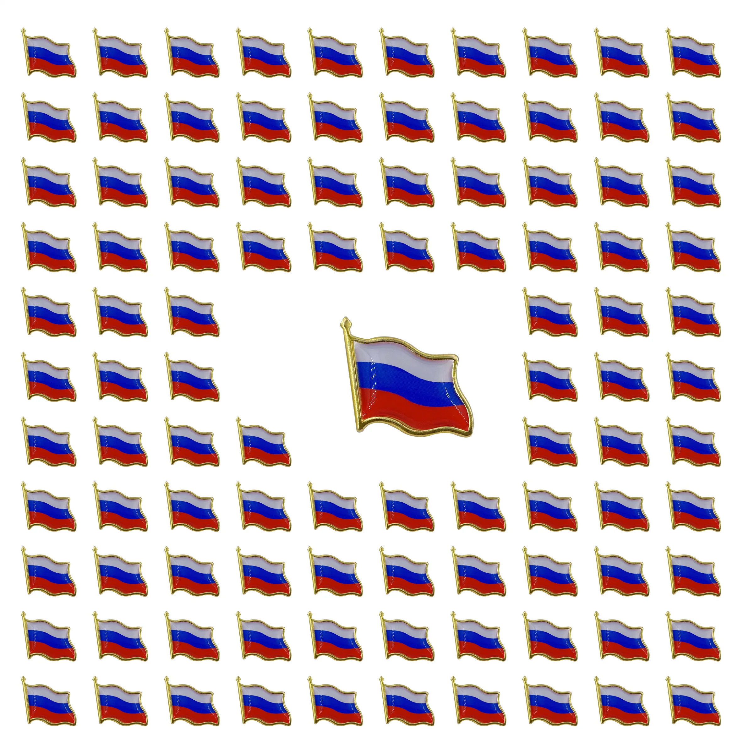 5/10/50/100pcs Russia Flag Pins Russia Waving Badge Pin Patriotic Enamel Suit Jacket Brooches