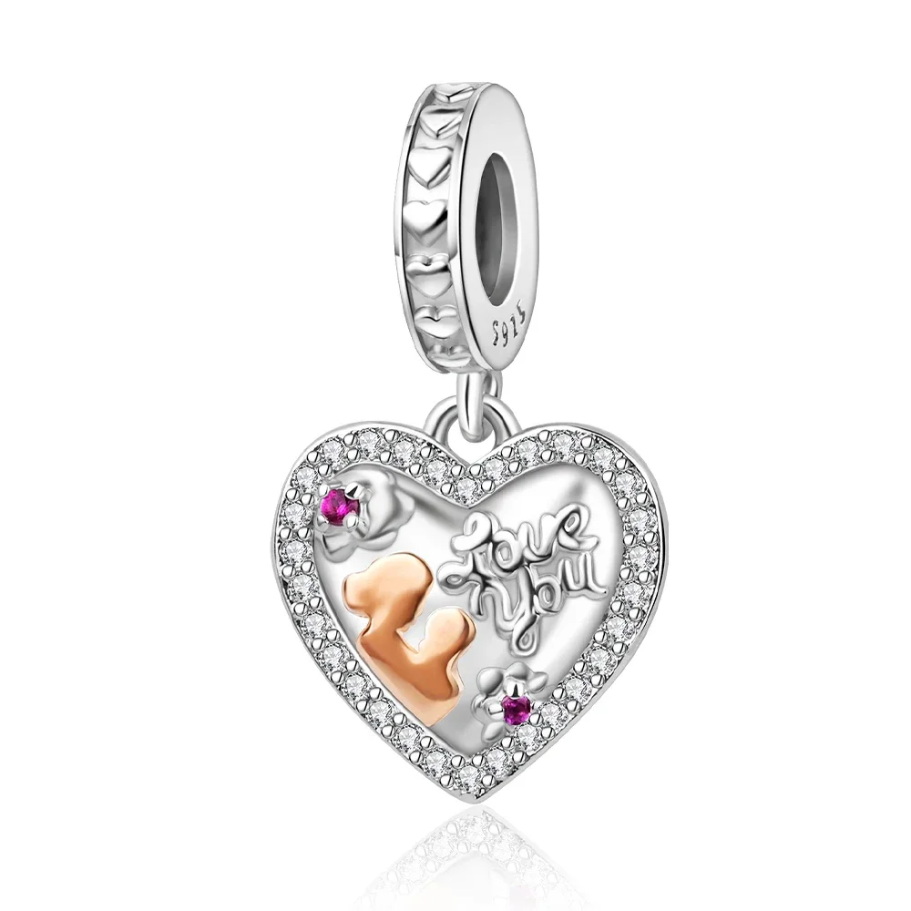 Romantic Tower & Love Lock Key Charms Beads Fit DIY 925Sterling Silver Bracelet Necklace Women Birthday Anniversary Jewelry Gift