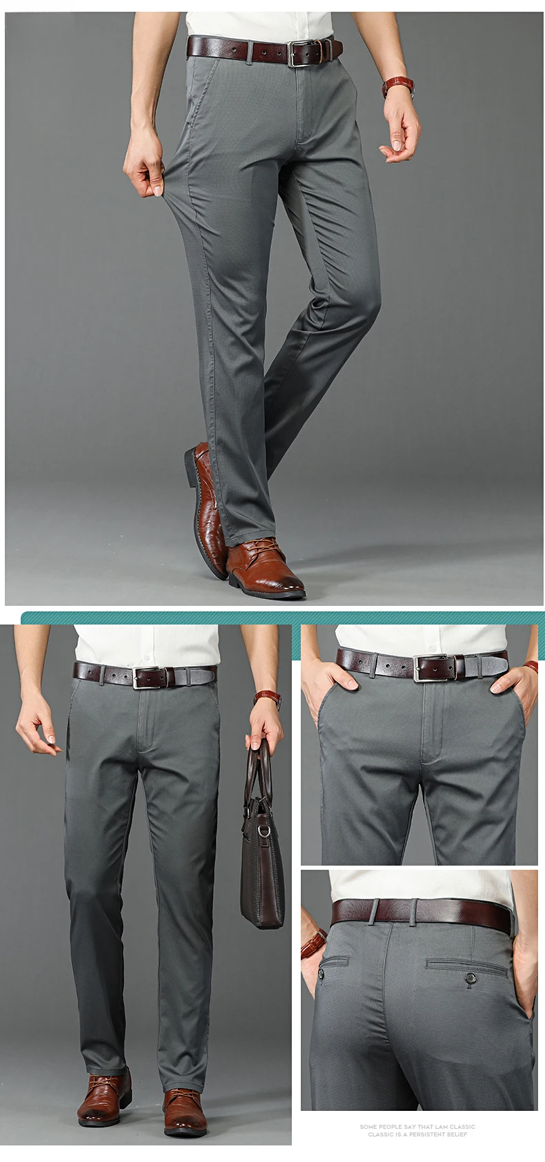 7-color Fashion Men's Business Casual Pants Spring Thin Fashion Loose Brand Breathable Male Clothing Straight Work Pants