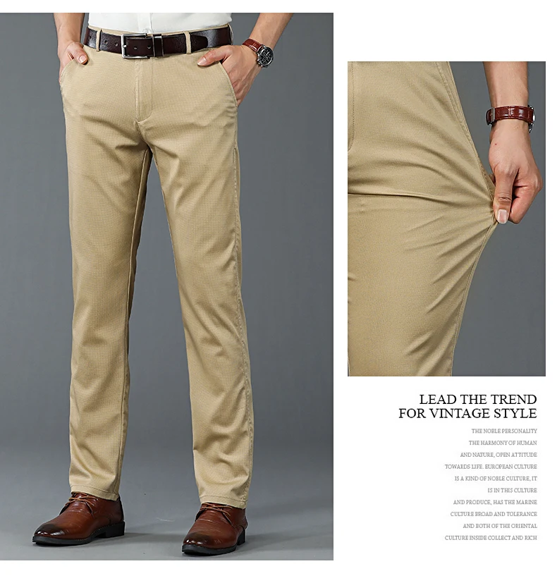 7-color Fashion Men's Business Casual Pants Spring Thin Fashion Loose Brand Breathable Male Clothing Straight Work Pants