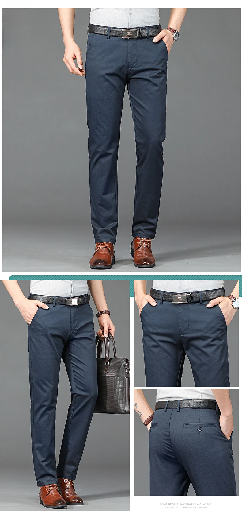 7-color Fashion Men's Business Casual Pants Spring Thin Fashion Loose Brand Breathable Male Clothing Straight Work Pants