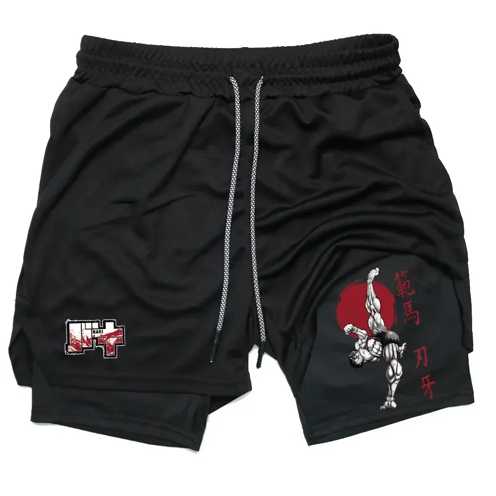 Anime Baki Hanma Performance Shorts Men Running GYM Shorts Beach Bottoms Summer Sportswear Fitness Training Jogging Short Pants
