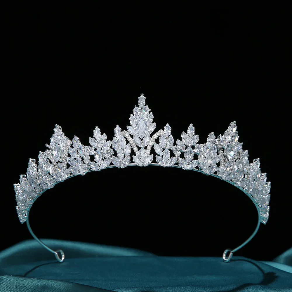 Wedding Crowns For Bride Cubic Zirconia Princess Queen Bridal Tiara Crown For Women Party Prom Wedding Hair Jewelry Headdress