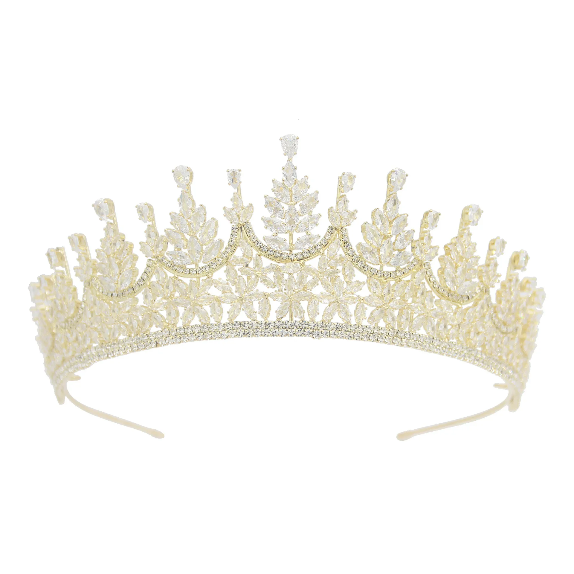 Wedding Crowns For Bride Cubic Zirconia Princess Queen Bridal Tiara Crown For Women Party Prom Wedding Hair Jewelry Headdress
