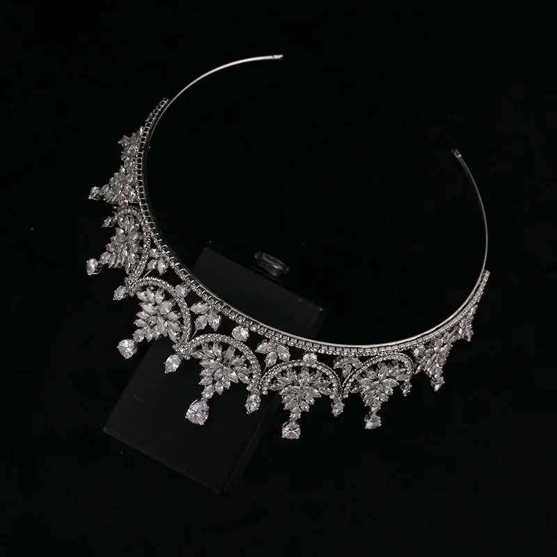 Wedding Crowns For Bride Cubic Zirconia Princess Queen Bridal Tiara Crown For Women Party Prom Wedding Hair Jewelry Headdress