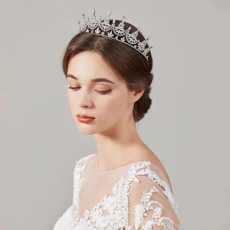 Wedding Crowns For Bride Cubic Zirconia Princess Queen Bridal Tiara Crown For Women Party Prom Wedding Hair Jewelry Headdress