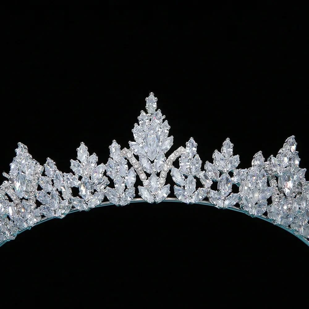 Wedding Crowns For Bride Cubic Zirconia Princess Queen Bridal Tiara Crown For Women Party Prom Wedding Hair Jewelry Headdress