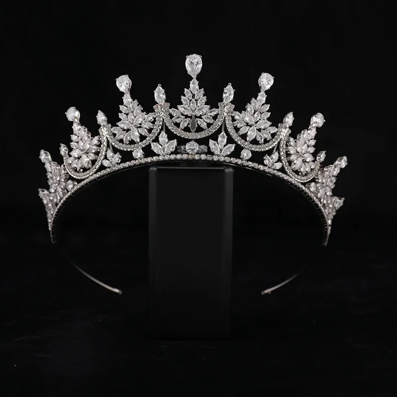 Wedding Crowns For Bride Cubic Zirconia Princess Queen Bridal Tiara Crown For Women Party Prom Wedding Hair Jewelry Headdress