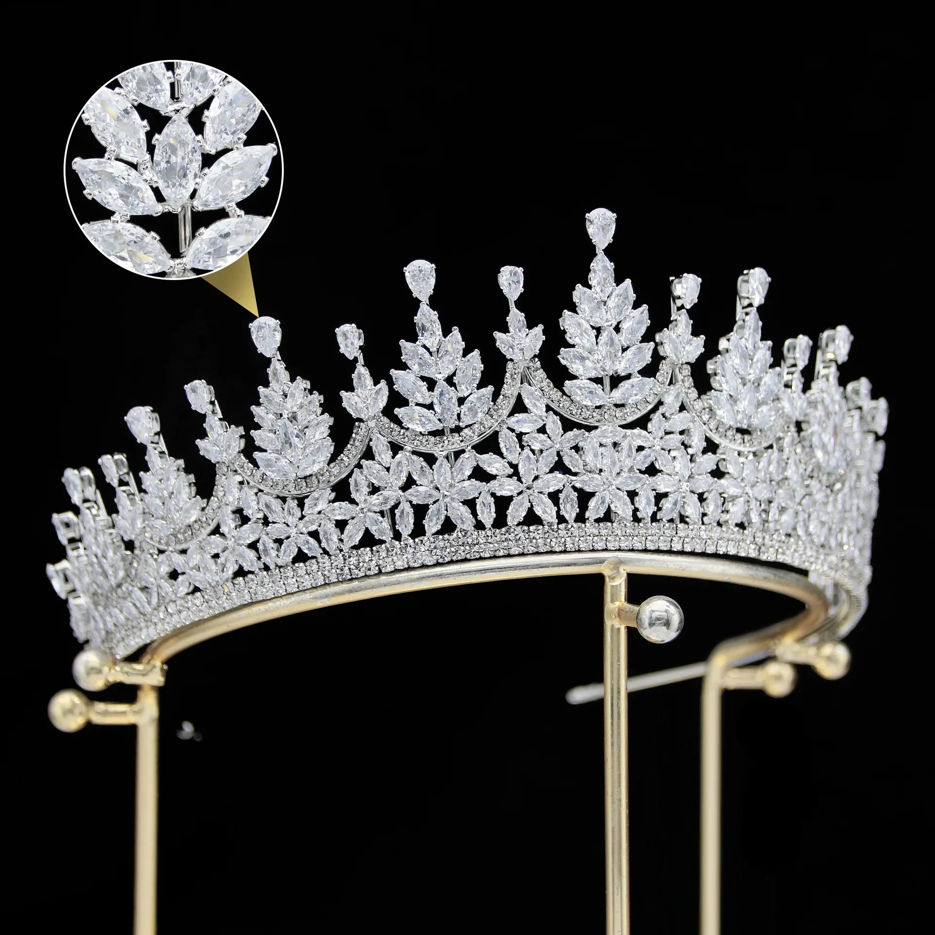 Wedding Crowns For Bride Cubic Zirconia Princess Queen Bridal Tiara Crown For Women Party Prom Wedding Hair Jewelry Headdress