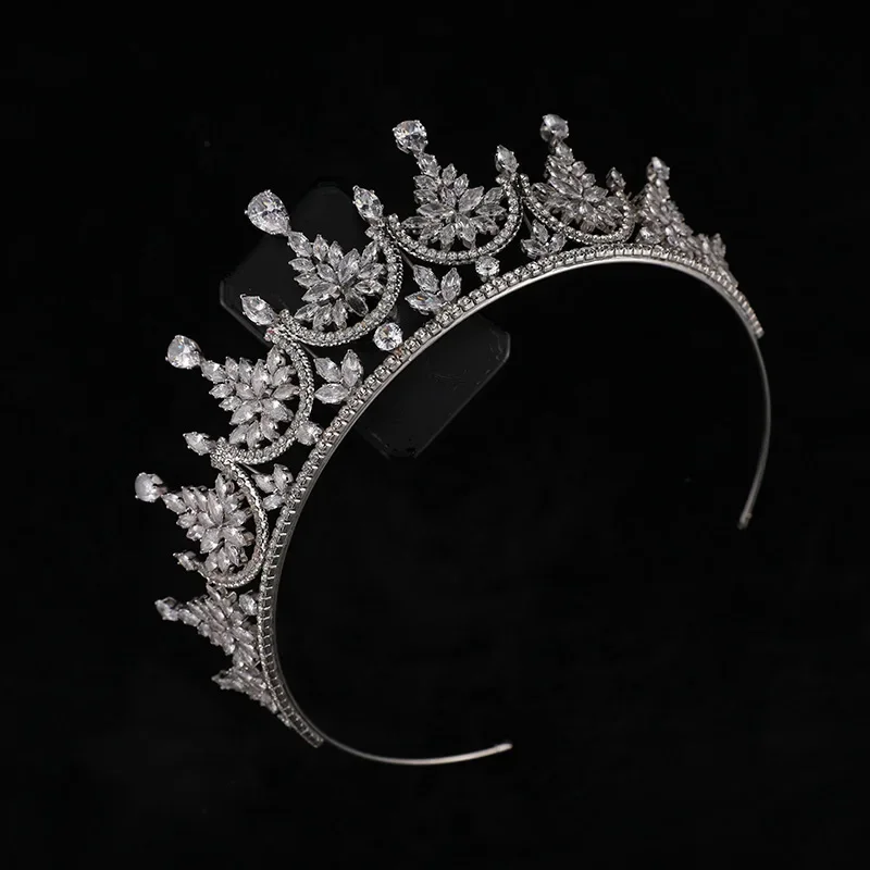 Wedding Crowns For Bride Cubic Zirconia Princess Queen Bridal Tiara Crown For Women Party Prom Wedding Hair Jewelry Headdress