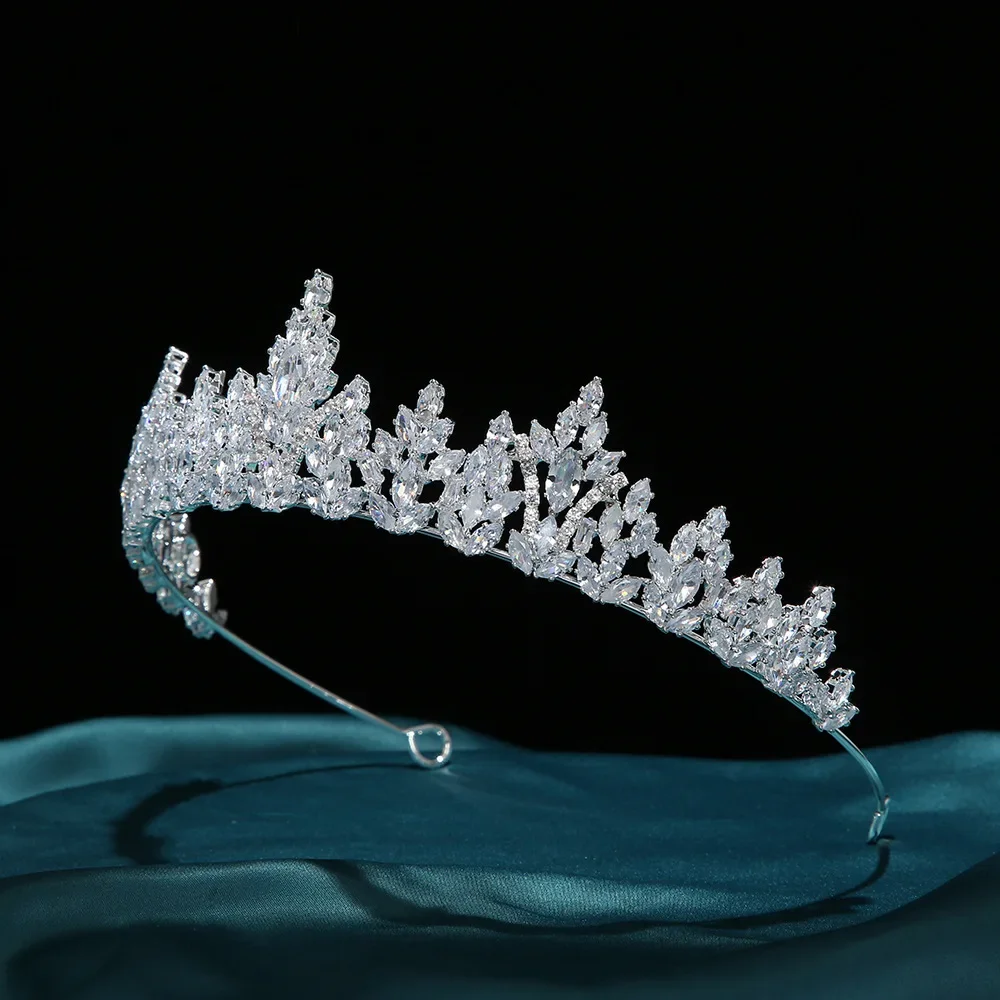 Wedding Crowns For Bride Cubic Zirconia Princess Queen Bridal Tiara Crown For Women Party Prom Wedding Hair Jewelry Headdress
