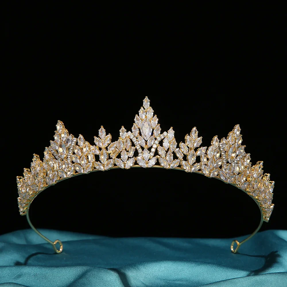 Wedding Crowns For Bride Cubic Zirconia Princess Queen Bridal Tiara Crown For Women Party Prom Wedding Hair Jewelry Headdress