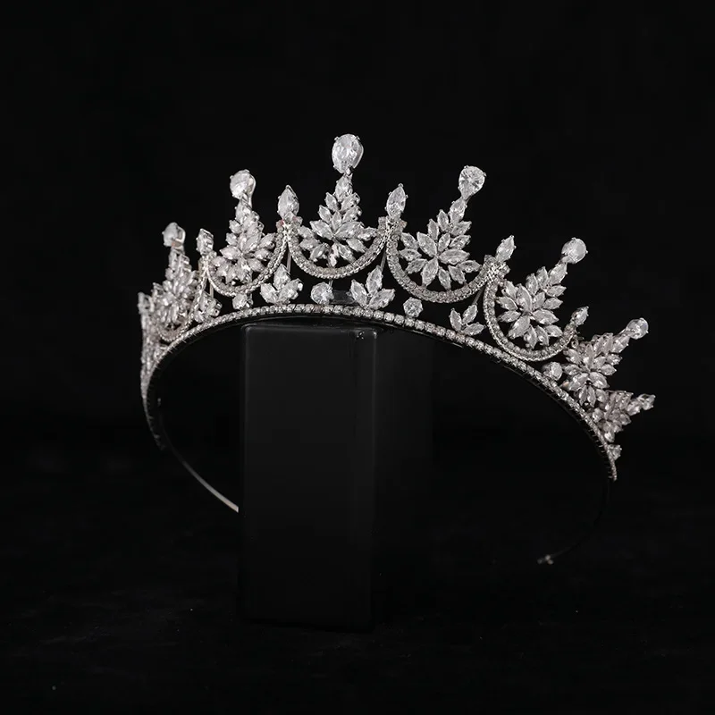 Wedding Crowns For Bride Cubic Zirconia Princess Queen Bridal Tiara Crown For Women Party Prom Wedding Hair Jewelry Headdress