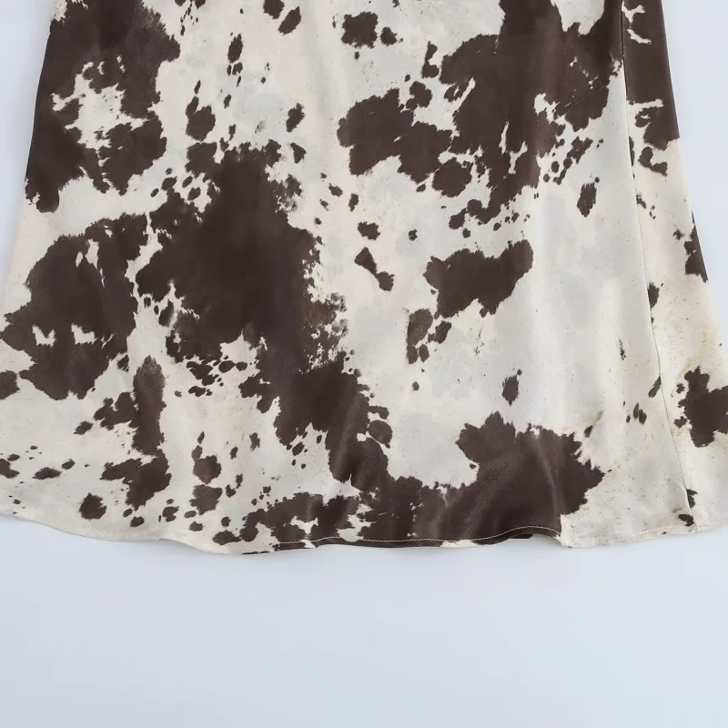 MUJER Print Satin Long Skirts for Women High Waist Midi Skirt Woman Spring Belt Women's Skirt Cylinder Vintage Women Skirt Sets
