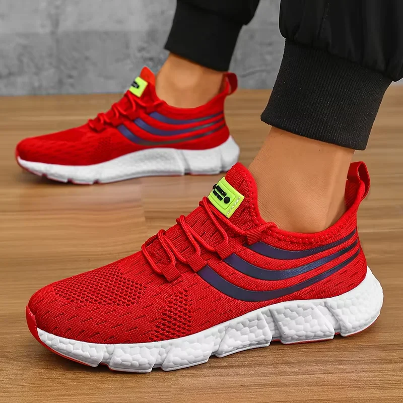 Men's Running Shoes High-quality Luxury Design Mesh Breathable Flat Shoes Track Field Running Basketball Tenis Masculino Shoes
