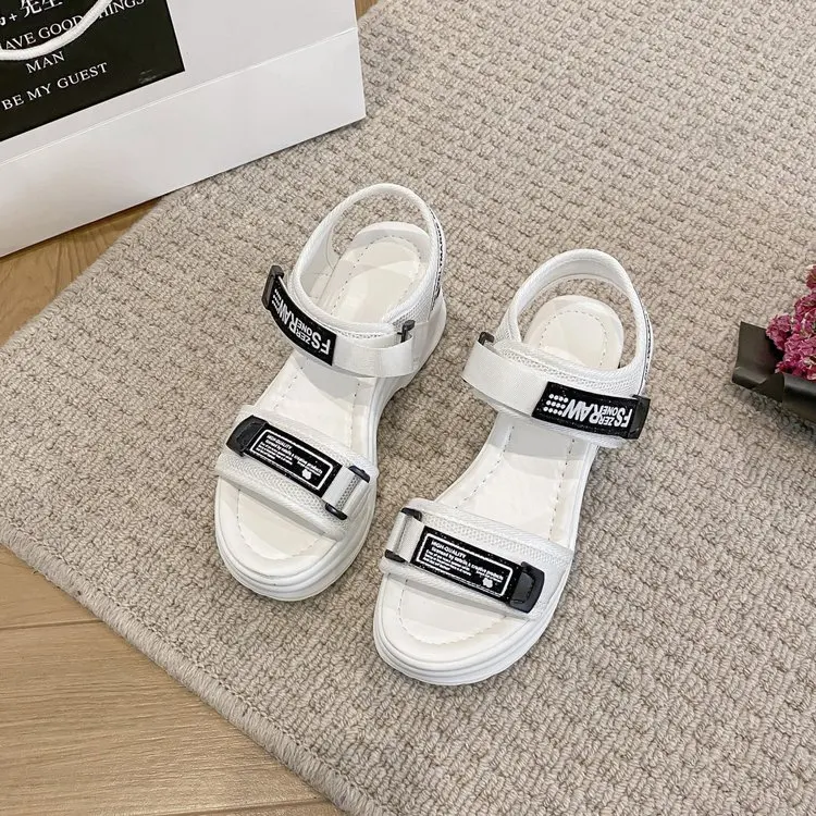 Women Sport Sandal Summer New Fashion Slope Heel Elevated Platform Shoes Girls Outdoor Leisure High Heeled Fish Mouth Sandals