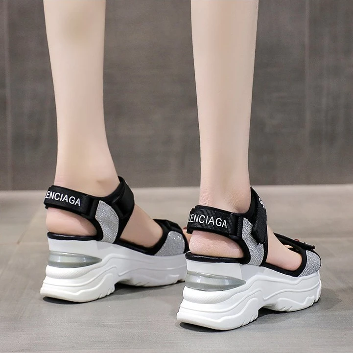 New Summer Ladies Sandals Platform Wedge Heels Shoes Casual Beach Heightening Slope with Women's Sports High Heels Sandals Girl