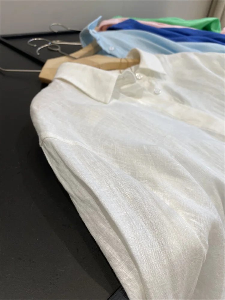 Botvotee Women's White Linen Shirt Lightweight Long Sleeve Elegant Oversize Blouse Vintage Spring Summer Tops Cotton Linen Shirt